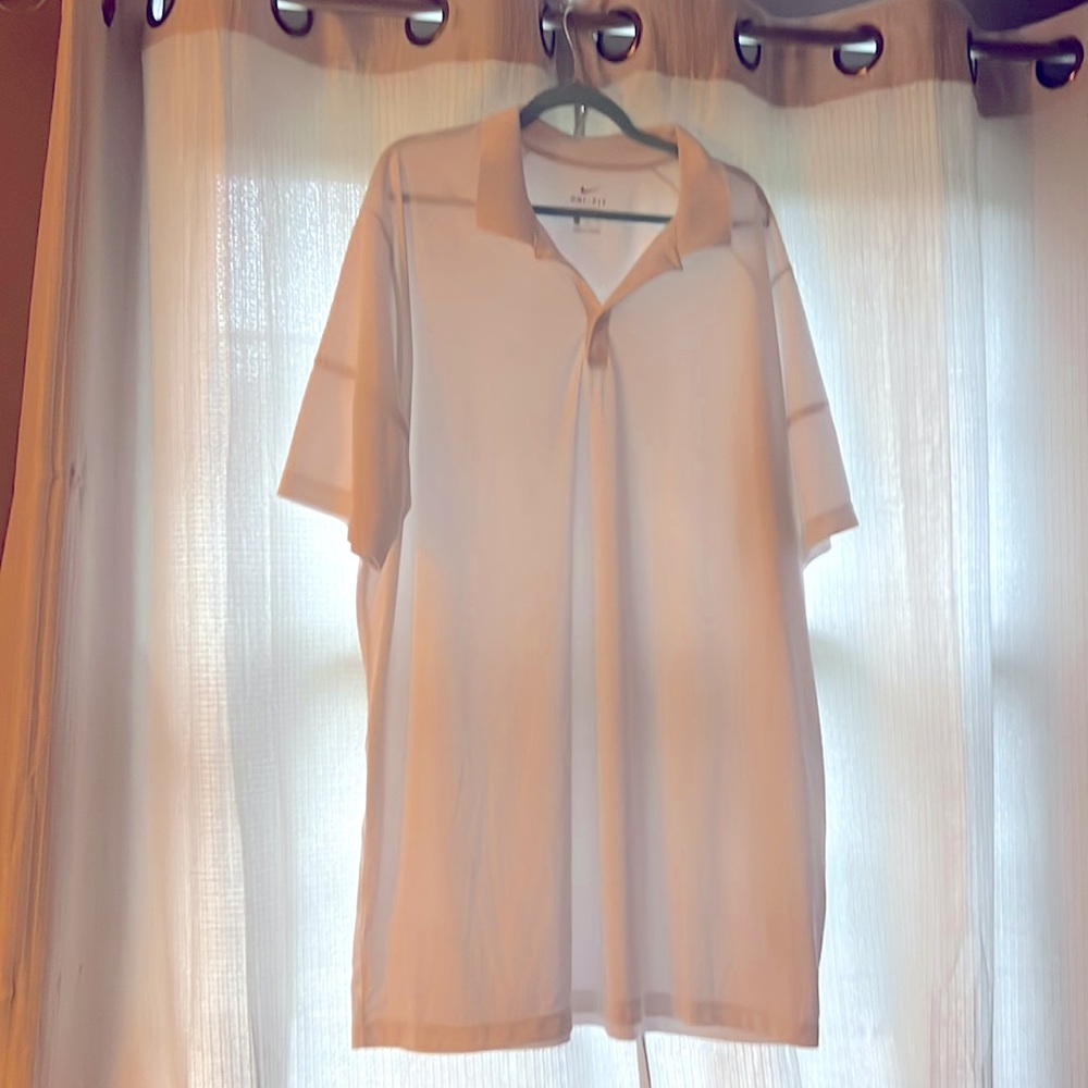 Nike Dr Fit 3XLT. White Polo. One small spot which with 3-XLT may be tucked in.